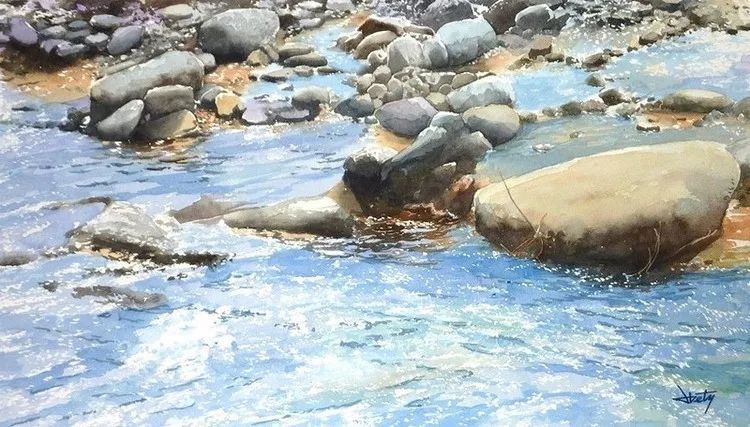 日本画家 阿部智幸:水彩画家笔中自然的光和彩,精彩绝伦!(图3) 日本画家 阿部智幸:水彩画家笔中自然的光和彩,精彩绝伦!(图3)
