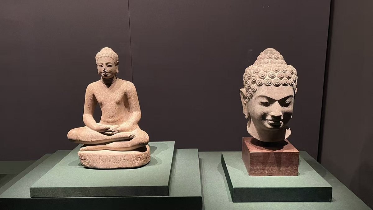 众神吴哥：150余件高棉文物亮相湖南省博