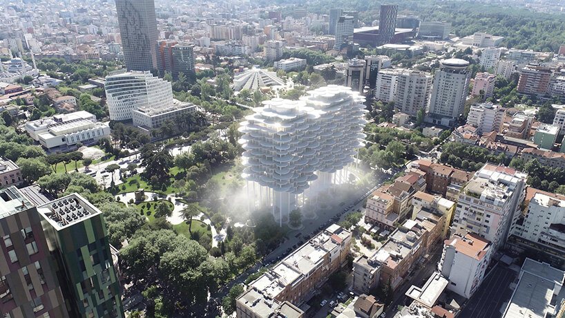 BIG 赢下地拉那喷泉广场竞赛：把整栋建筑抬到公园之上，地面全部留给公众 · SEEEEART