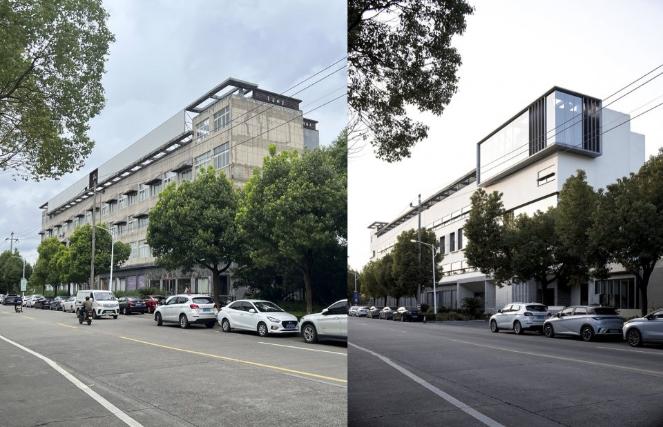 旧厂新序|时装工厂店立面改造,浙江桐乡 / 森上建筑:与行道树对话的沿街立面更新 旧厂新序|时装工厂店立面改造,浙江桐乡 / 森上建筑:与行道树对话的沿街立面更新 · SEEEEART