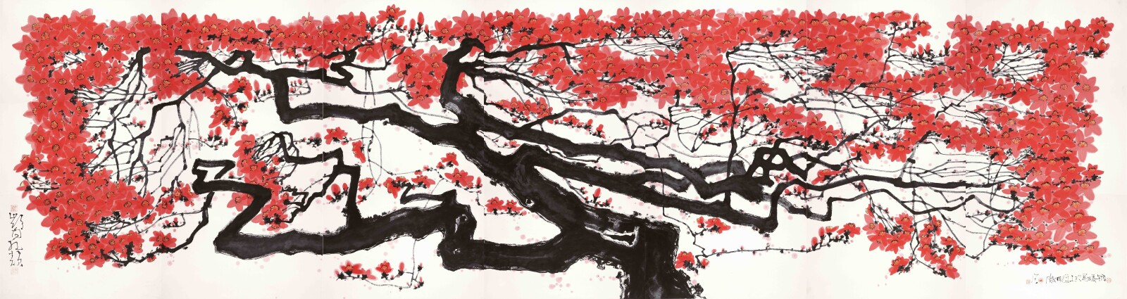 陈家泠作品美丽家园岭南红韵木棉画